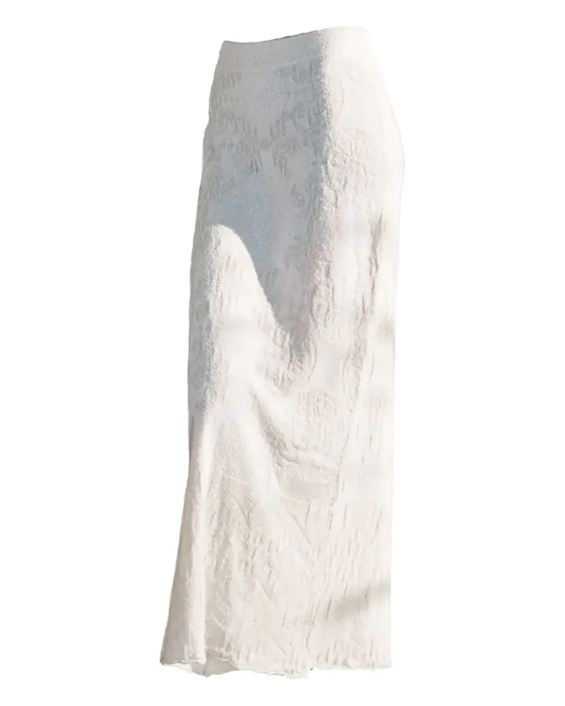 AKEP Texturierter Midirock - Weiß Weiß