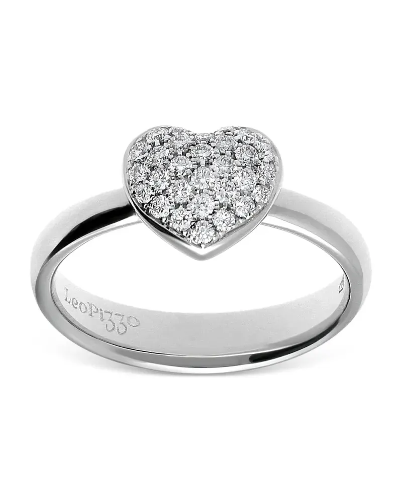 LEO PIZZO 18kt Amore Weißgoldring mit Diamanten - Silber Silber