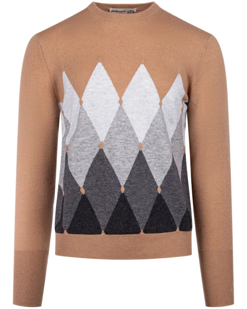 Ballantyne Pullover mit Rautenmuster Nude