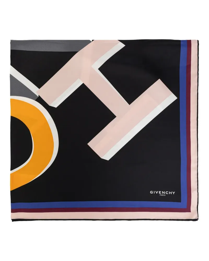 Givenchy logo-print silk scarf - Schwarz Schwarz