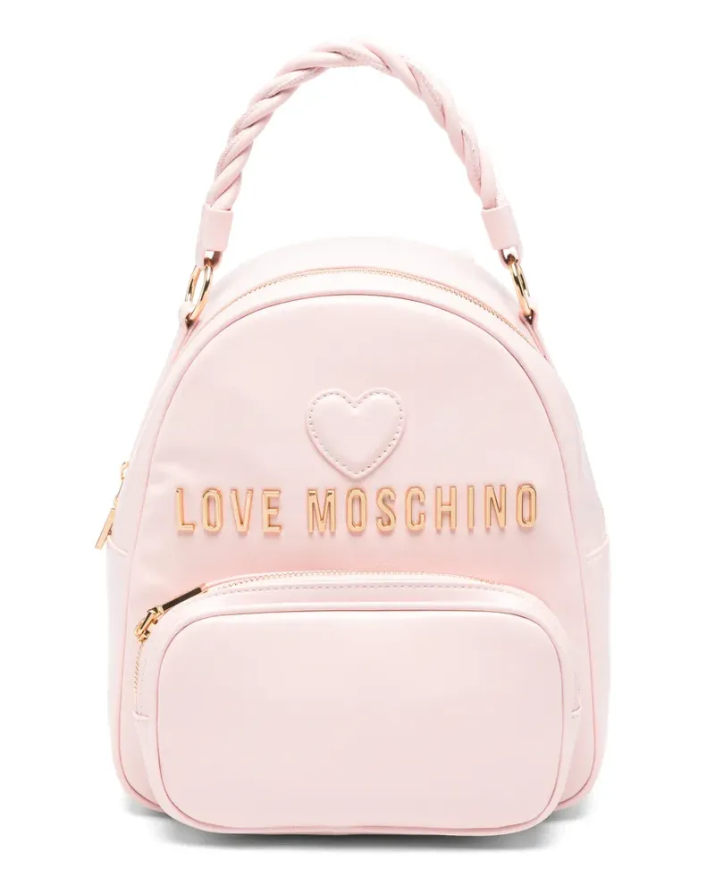 Moschino Rucksack mit Logo-Schild - Rosa Rosa
