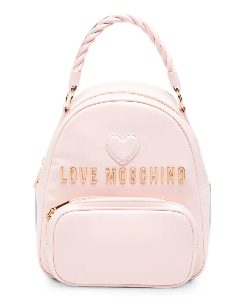 Moschino logo-plaque heart-patch backpack - Rosa Rosa