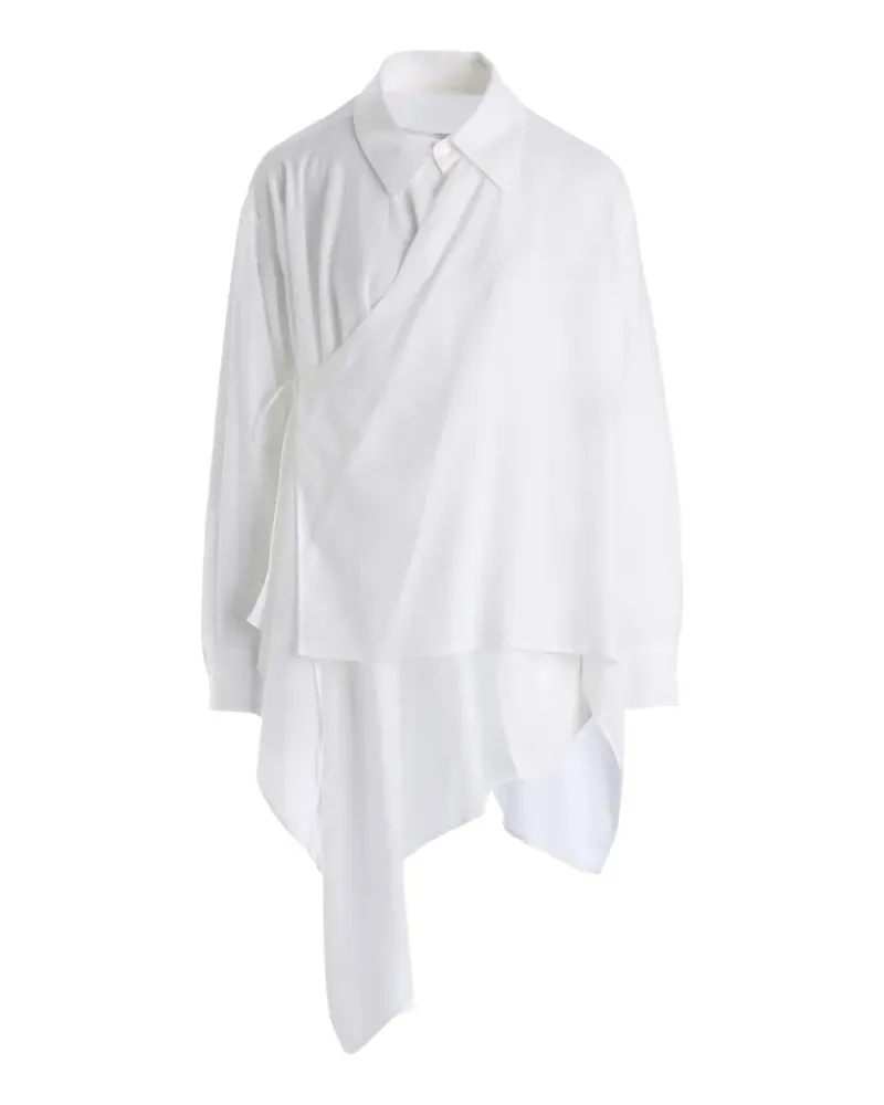 Yohji Yamamoto asymmetric wrap shirt - Weiß Weiß