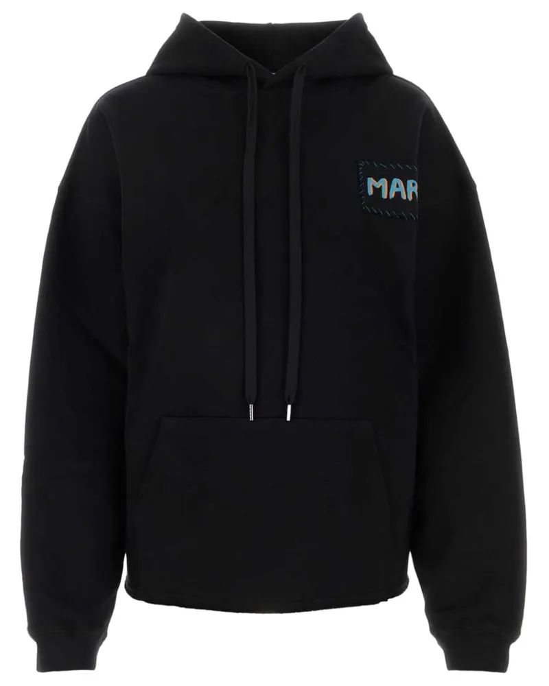 Marni Hoodie mit Logo-Patch Schwarz