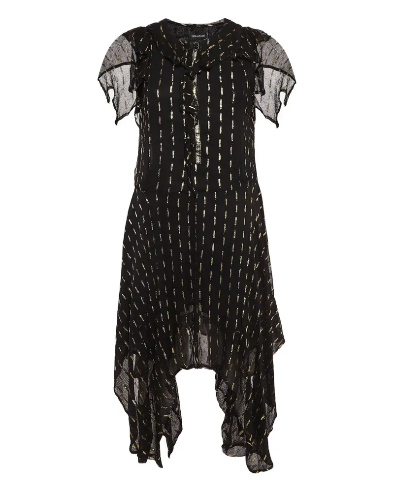 Zadig & Voltaire Pre-owned asymmetrisches Kleid mit Metallic-Streifen - Schwarz Schwarz