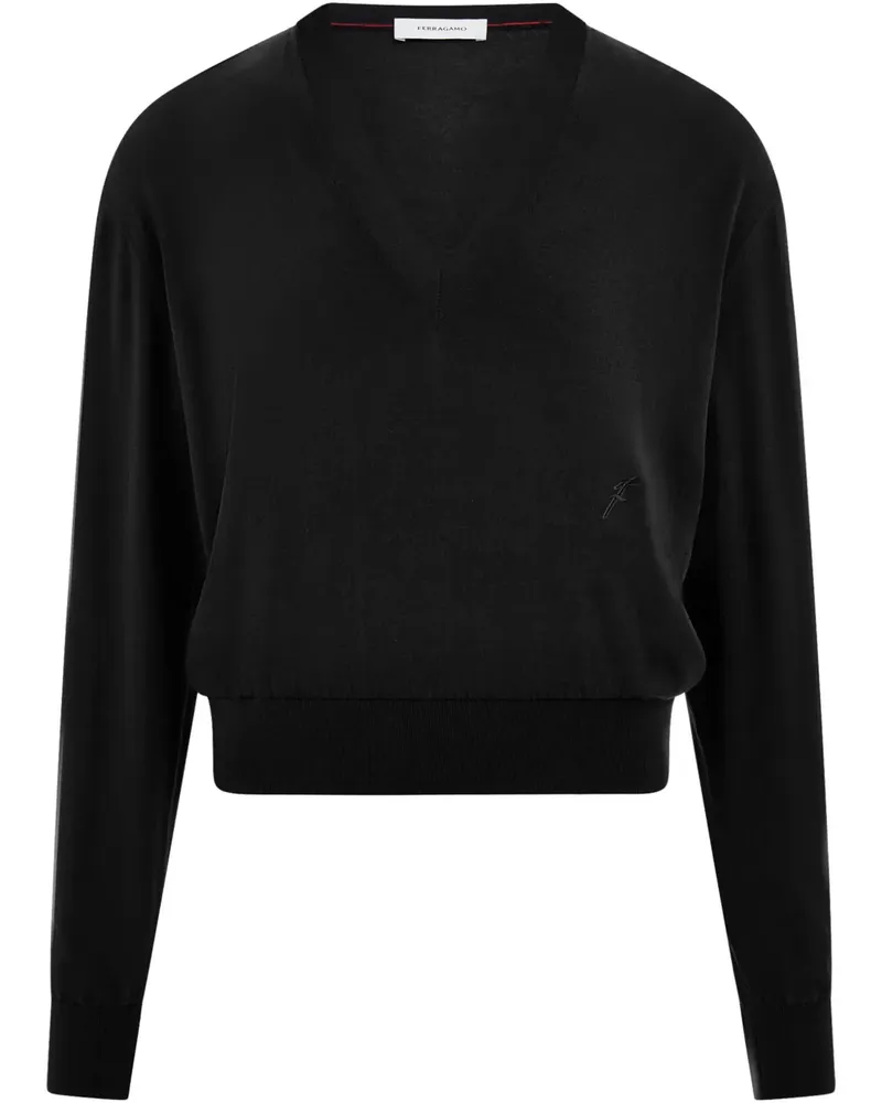 Ferragamo Pullover mit V-Ausschnitt - Schwarz Schwarz