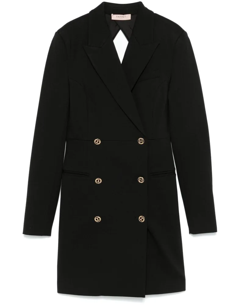 Twin-Set Doppelreihiges Kleid - Schwarz Schwarz