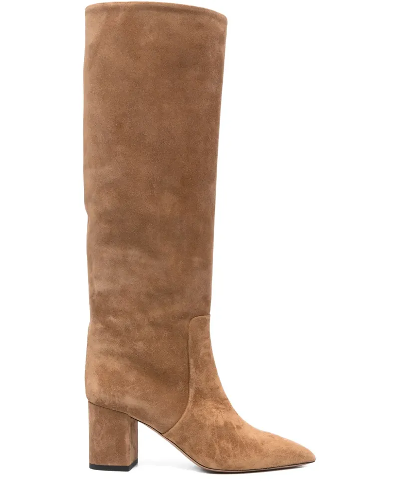 Paris Texas Stiefel mit Blockabsatz 70mm - Nude Nude