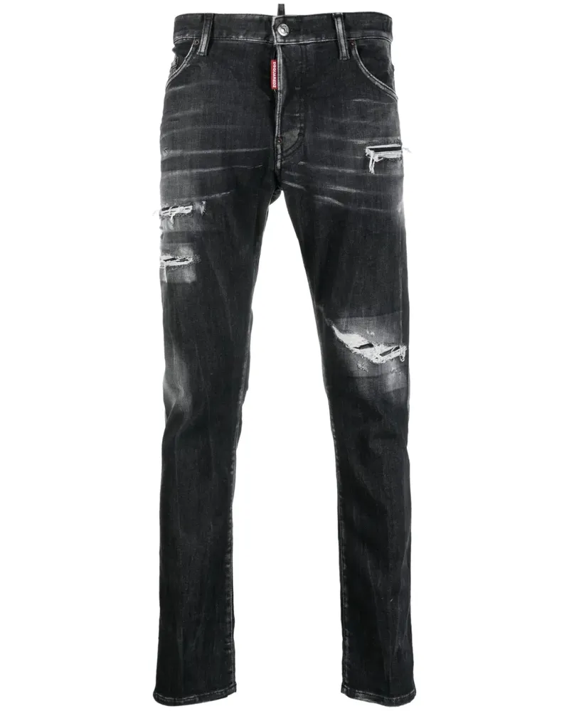 Dsquared2 Skinny-Jeans im Distressed-Look - Schwarz Schwarz