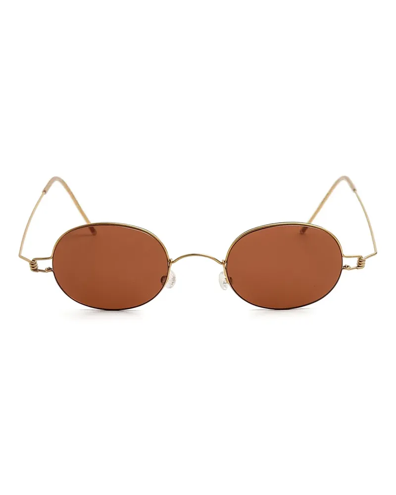 Lindberg Sonnenbrille mit rundem Gestell - Gold Gold