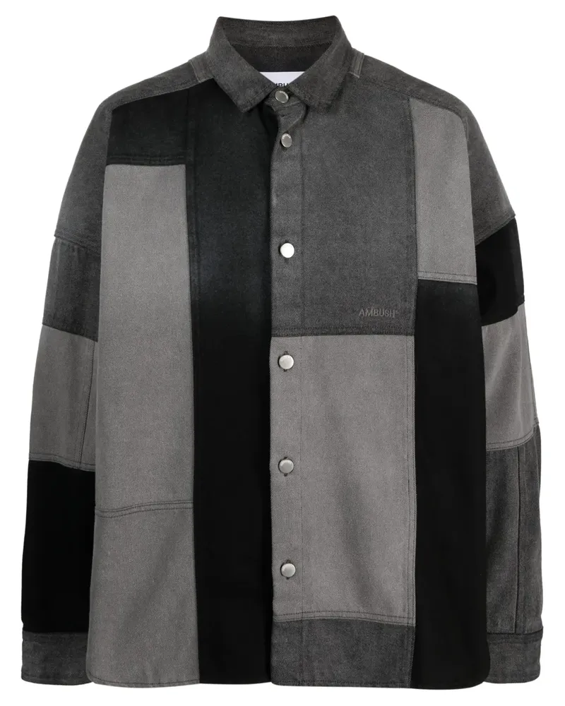 AMBUSH Jeanshemd im Patchwork-Look - Schwarz Schwarz