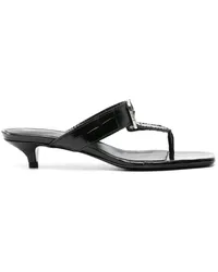 Totême The Belted 35mm crocodile-effect mules Schwarz