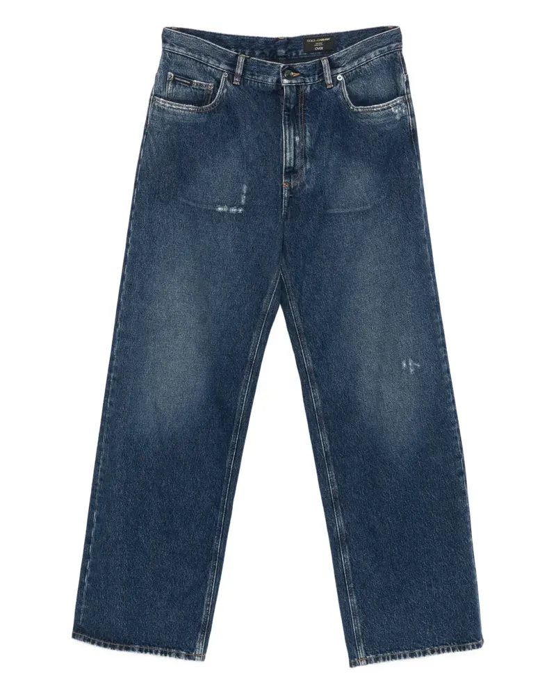 Dolce & Gabbana Gerade Jeans im Distressed-Look - Blau Blau