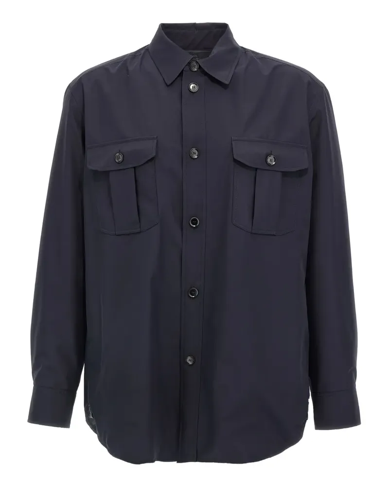 Brioni Vagabond Hemdjacke mit Knöpfen - Blau Blau