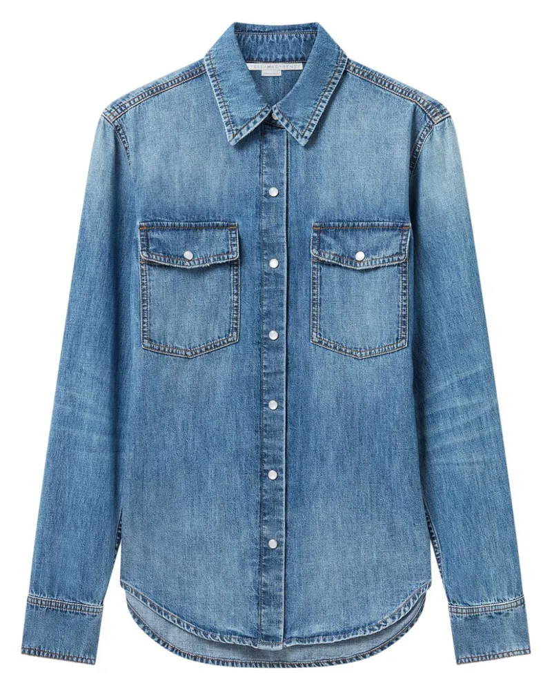 Stella McCartney Hemd mit Logo-Patch - Blau Blau