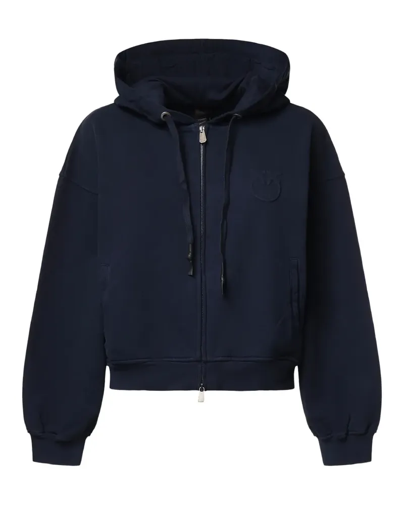 Pinko logo-embroidered zip-up hoodie - Blau Blau