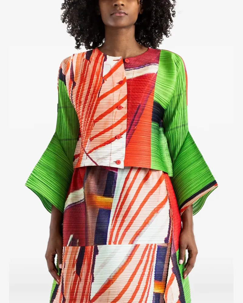 Issey Miyake City Collage plissé blouse - Grün Grün