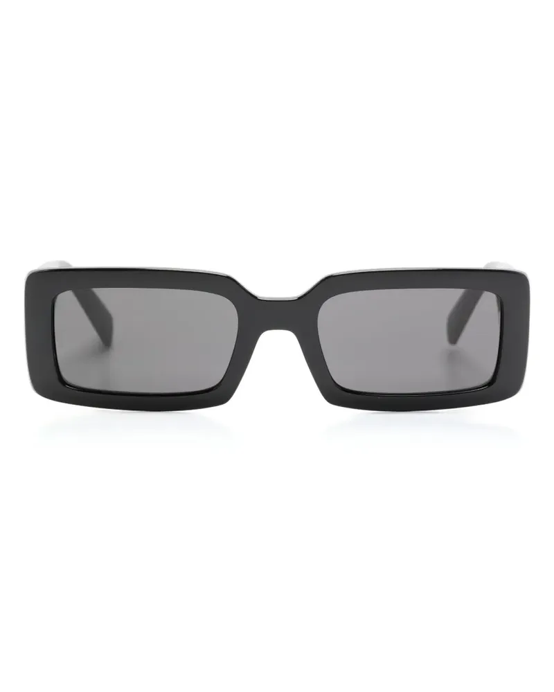 Dolce & Gabbana Eckige Sonnenbrille mit Logo-Print - Schwarz Schwarz