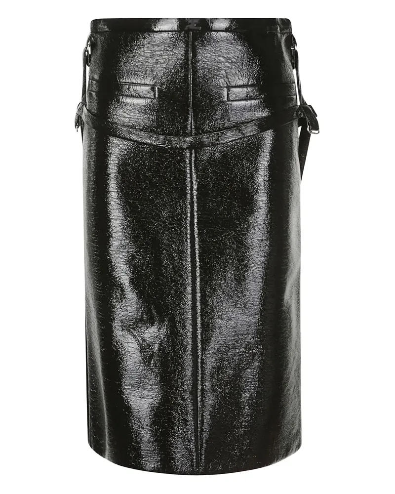 Courrèges Midirock aus Vinyl - Schwarz Schwarz