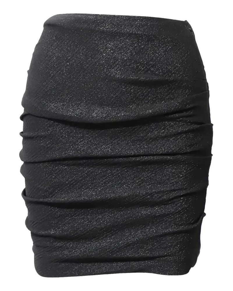 Maje Gathered glittery mini skirt - Schwarz Schwarz