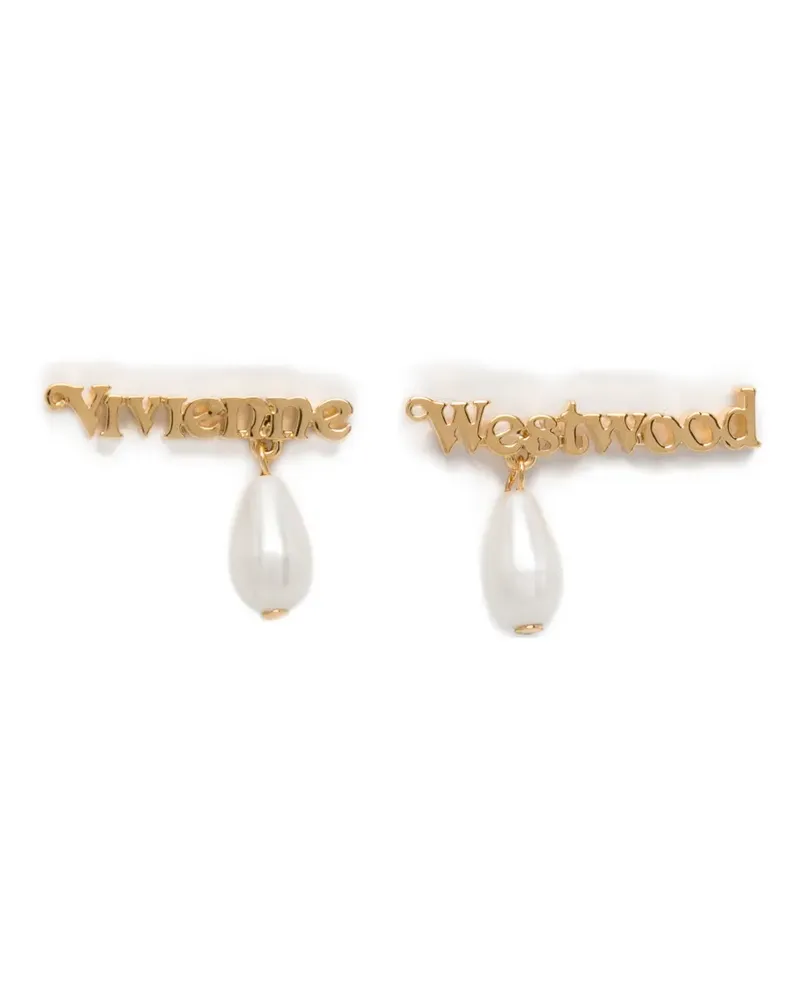 Vivienne Westwood Amelia logo-lettering earrings - Gold Gold