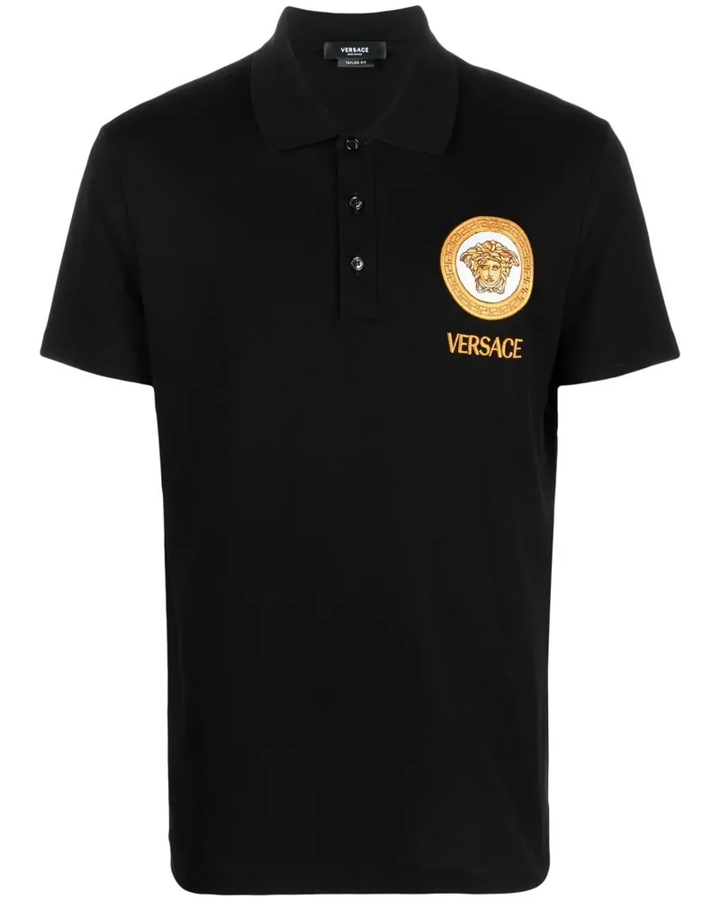 Versace Poloshirt mit Medusa - Schwarz Schwarz
