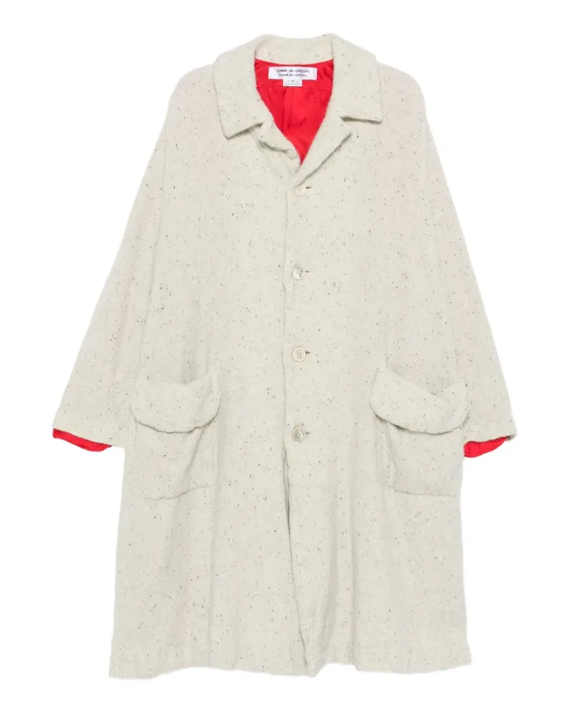 Comme des Garçons single-breasted flecked button-up coat - Nude Nude