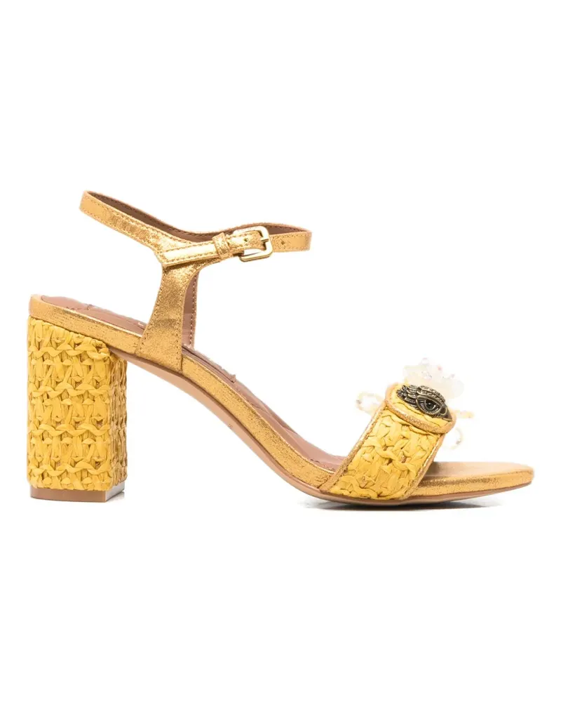 Kurt Geiger Eagle-head raffia-effect sandals - Gelb Gelb