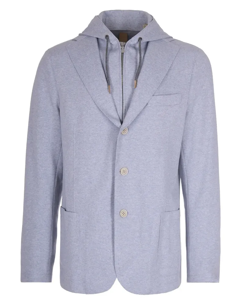 Eleventy hooded cotton jacket - Blau Blau