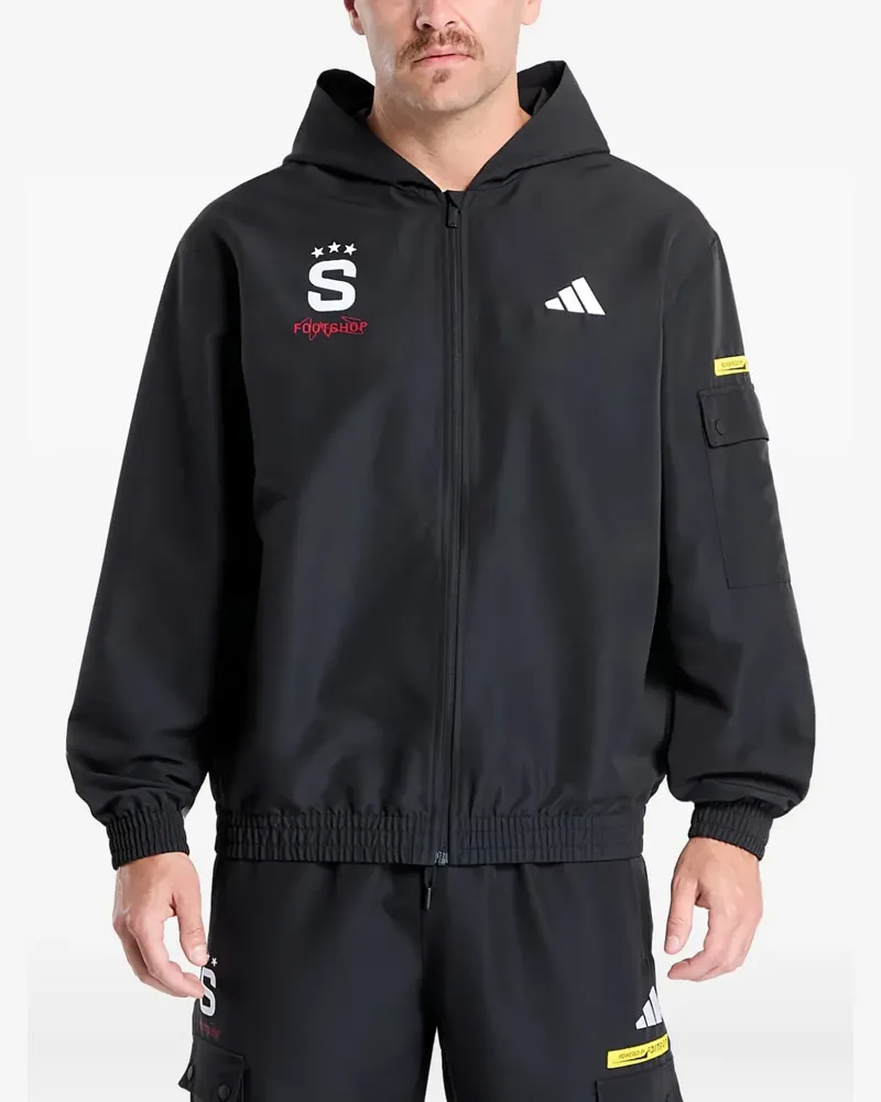 adidas x Footshop x Sparta logo-detaile jacket - Schwarz Schwarz