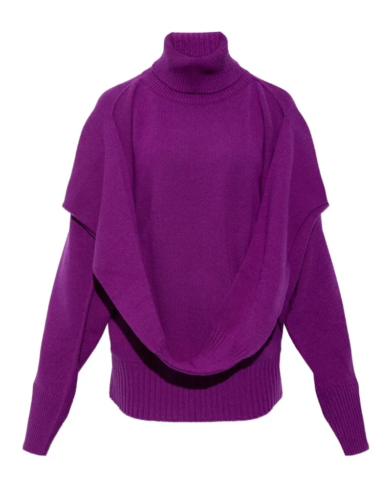 Issey Miyake draped turtleneck sweater - Violett Violett