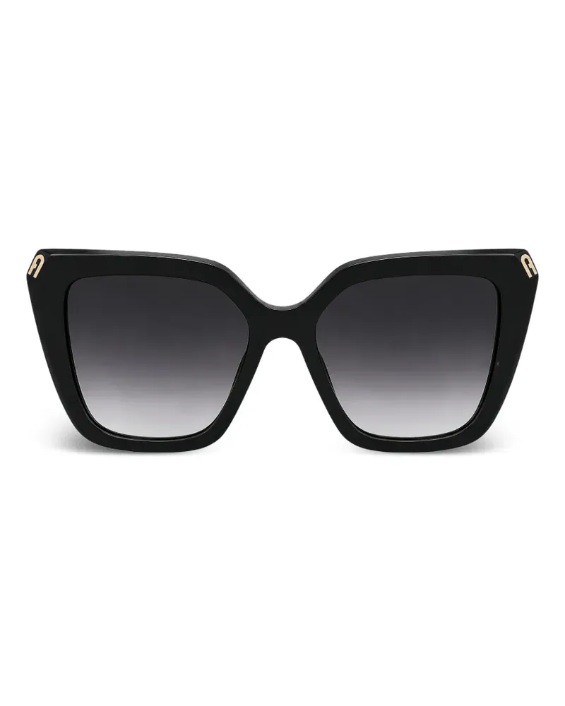 Furla Sonnenbrille mit geometrischem Gestell - Schwarz Schwarz