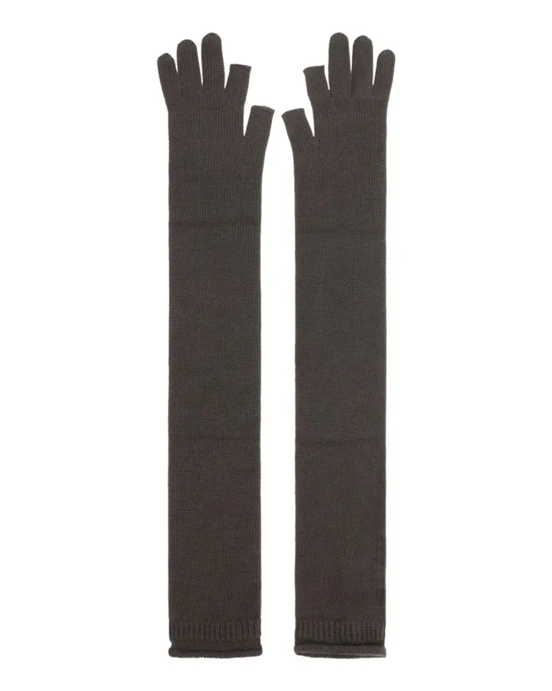 Rick Owens fine-knit long gloves - Grau Grau