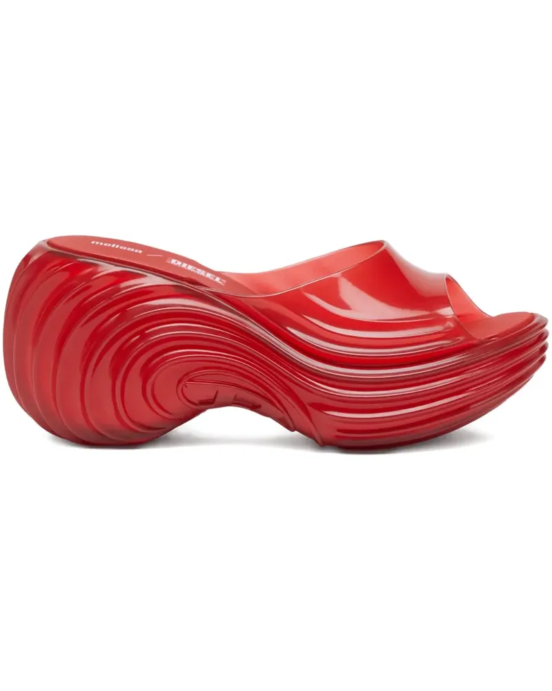 Diesel x Melissa Plateau-Sandalen mit Wellen - Rot Rot