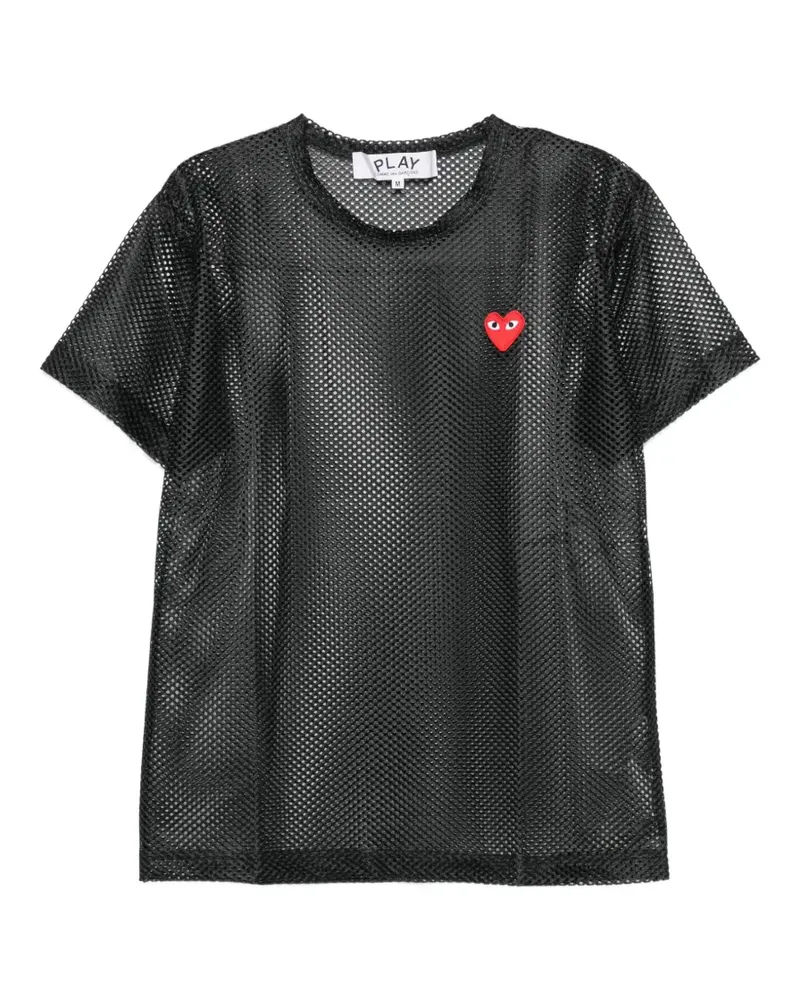 Comme des Garçons T-Shirt mit Herz-Patch - Schwarz Schwarz