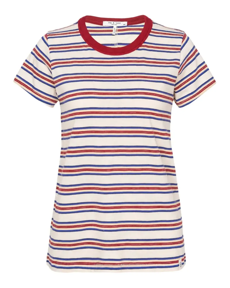Rag & Bone Gestreiftes Slub-T-Shirt - Rot Rot