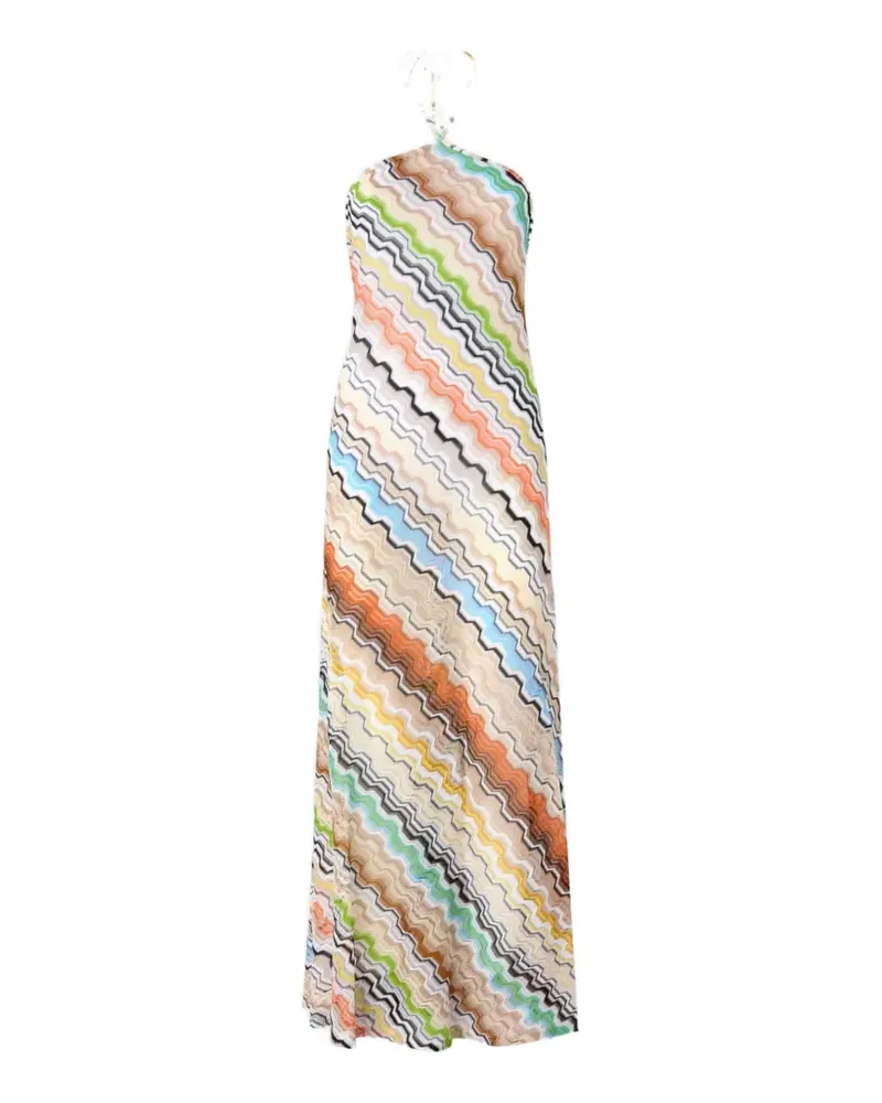 Missoni Gemustertes Neckholder-Maxikleid - Nude Nude