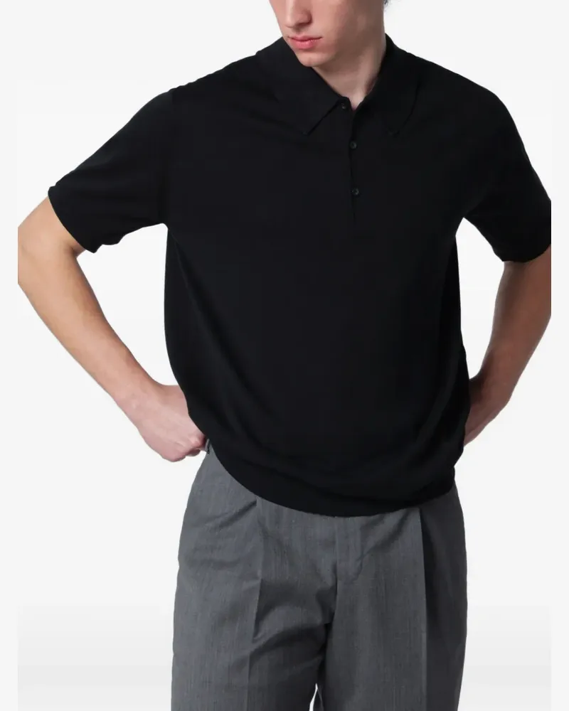 John Smedley Isis Poloshirt - Schwarz Schwarz