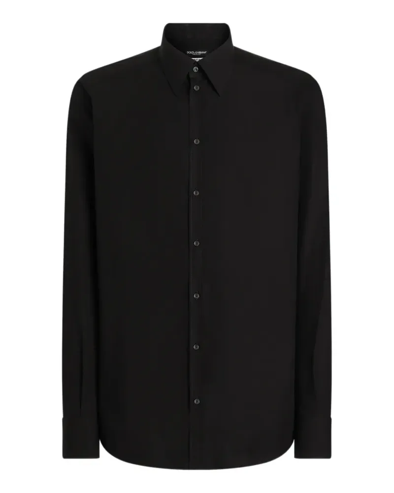 Dolce & Gabbana Martini-Hemd aus Popeline - Schwarz Schwarz