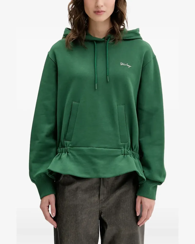 Stine Goya drawstring-fastening ruffled hoodie - Grün Grün