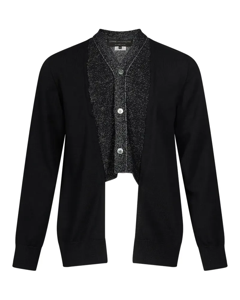 Comme des Garçons Feinstrick-Cardigan im Layering-Look - Schwarz Schwarz