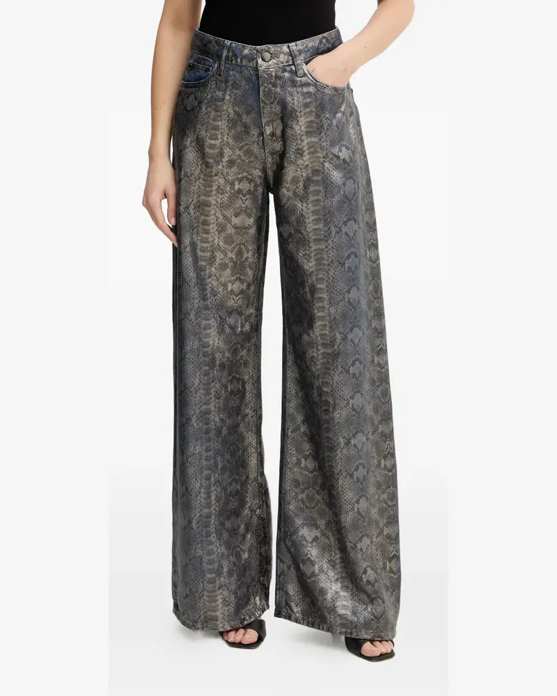Guess snakeskin-print jeans - Silber Silber