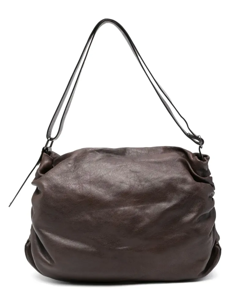 Reptile's House Schultertasche mit Raffungen - Braun Braun