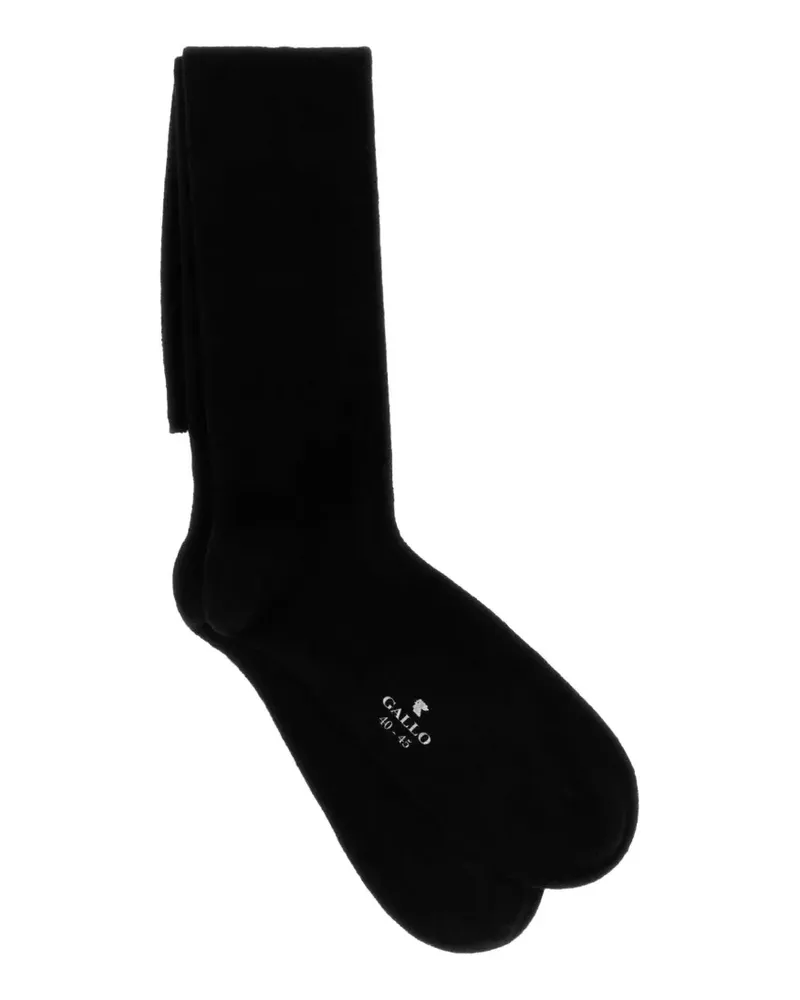 Gallo Gestrickte Socken mit Logo - Schwarz Schwarz