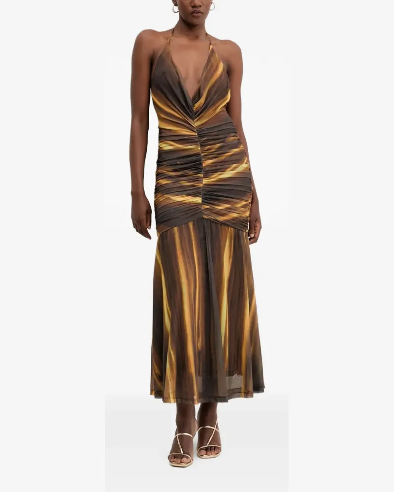 Bardot ruched halterneck dress - Braun Braun