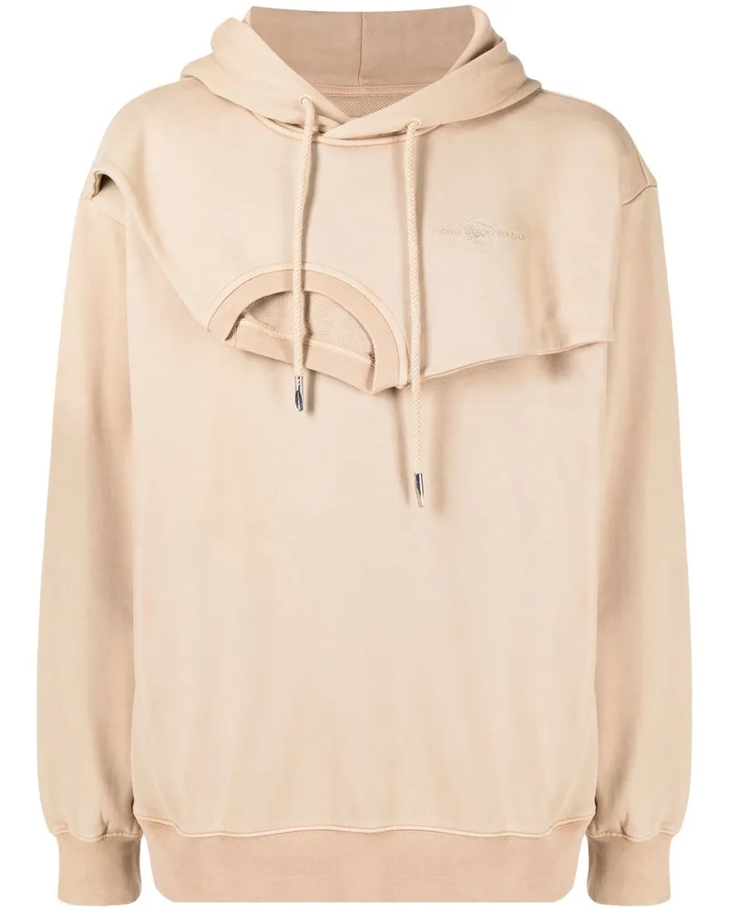 Feng Chen Wang Hoodie mit Kontrasteinsätzen - Braun Braun