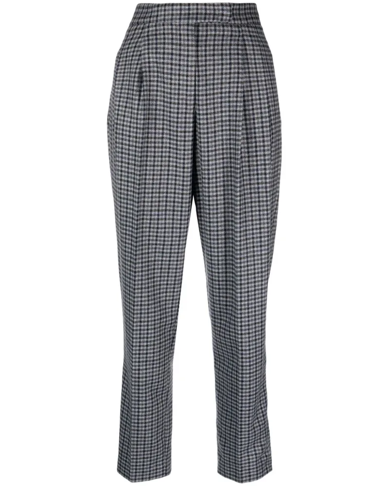 Emporio Armani Karierte Tapered-Taillenhose - Grau Grau