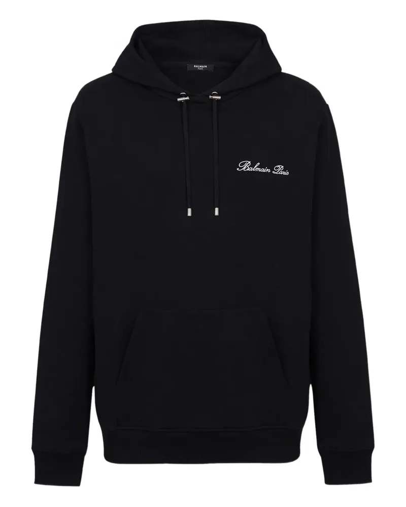 Balmain Hoodie mit Logo-Stickerei - Schwarz Schwarz