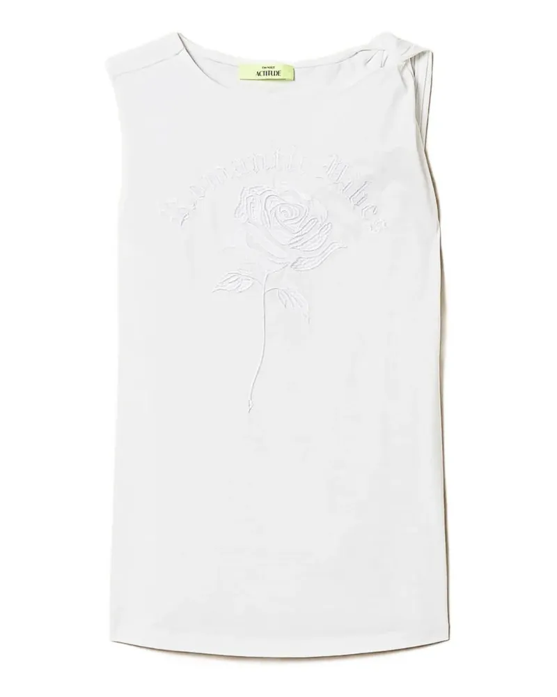 Twin-Set x Myfo floral-embroidered tank top - Weiß Weiß
