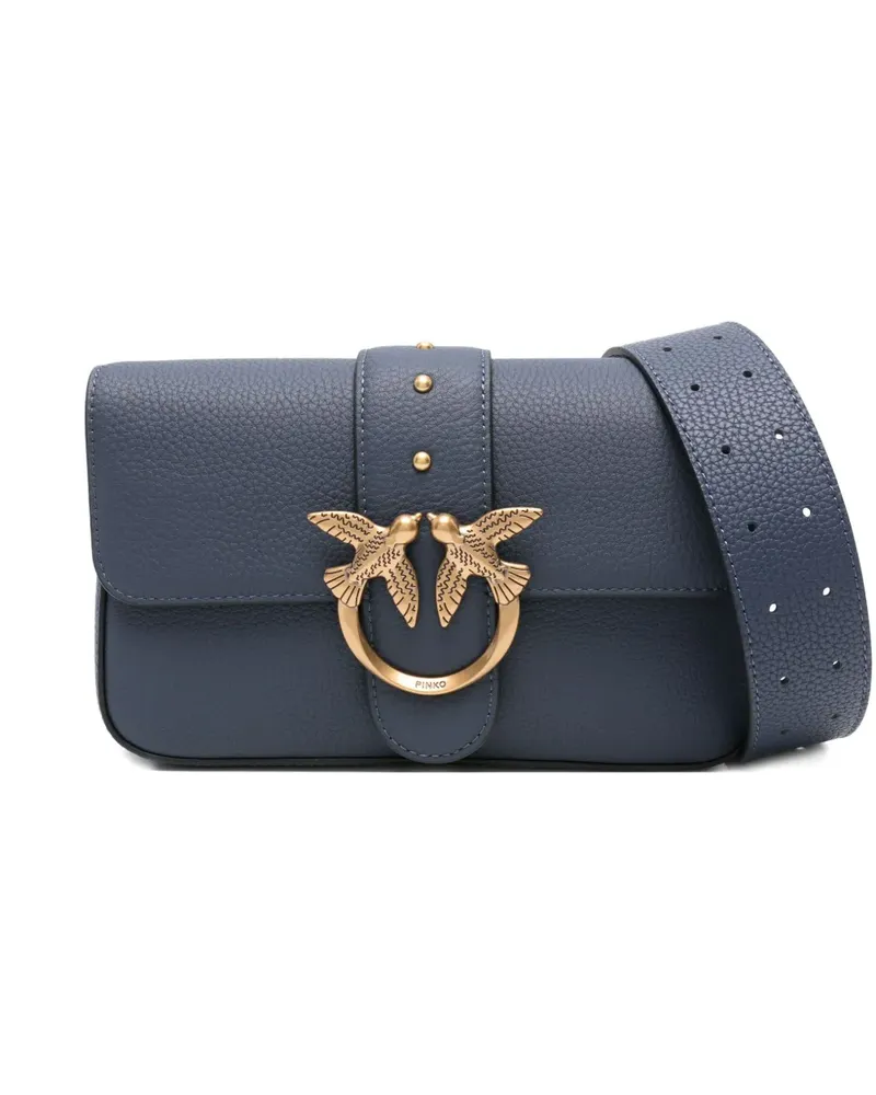 Pinko Love Birds Satchel-Tasche mit Schnalle - Blau Blau